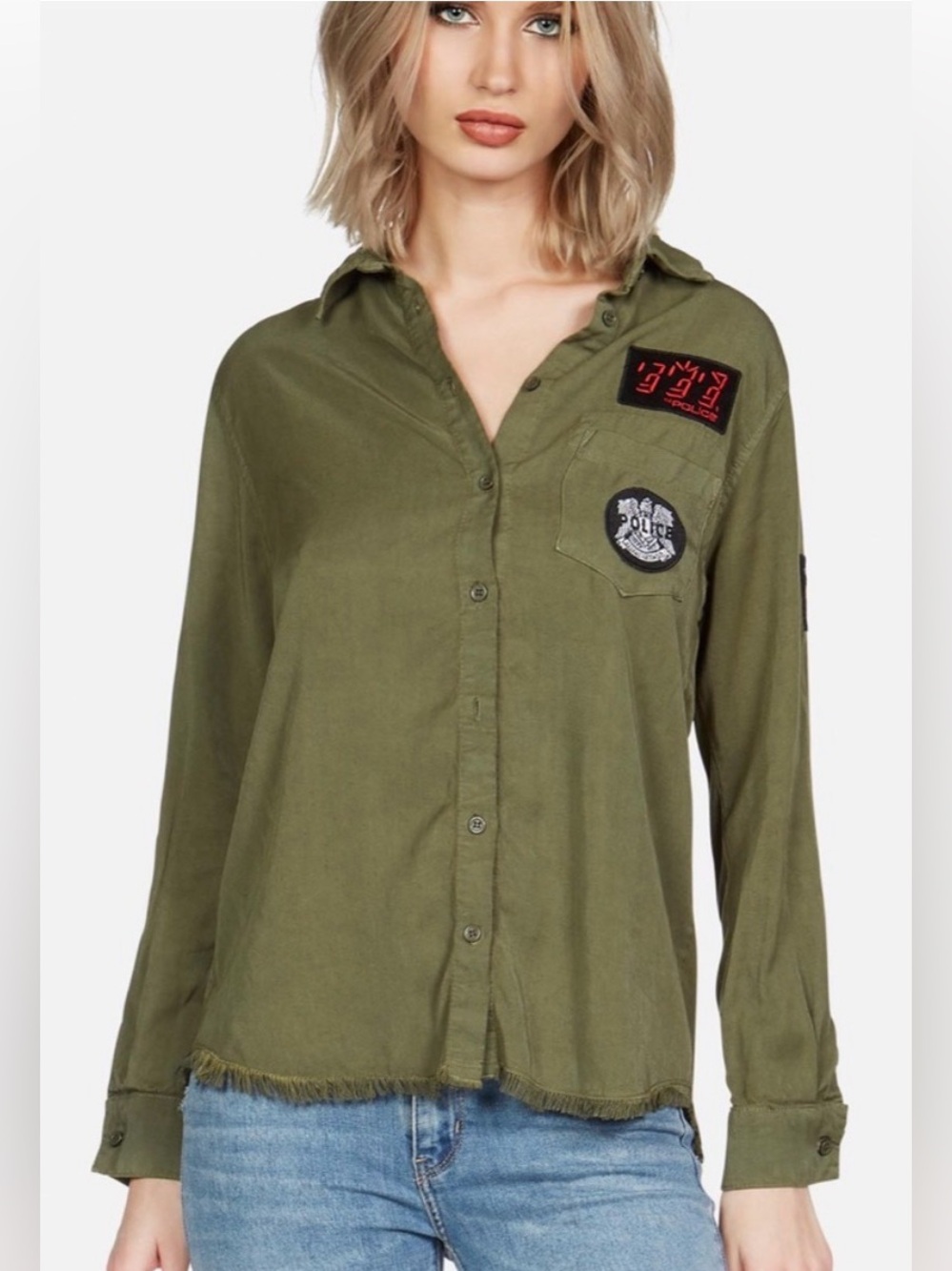 SOLD 
Lauren Moshi Sloane The Police Shirt XS *LTD EDITION* Military Music